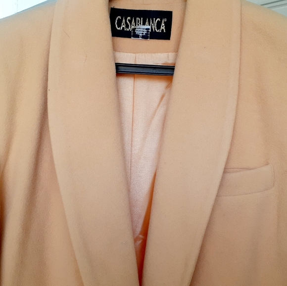 Vtg Casablanca YELLOW Wool Blazer DRESS SIZE 6 - Picture 4 of 8